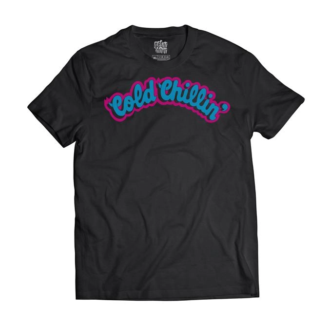 V.A. (COLD CHILLIN') / COLD CHILLIN' T-SHIRT (BLUE ON BLACK - L)