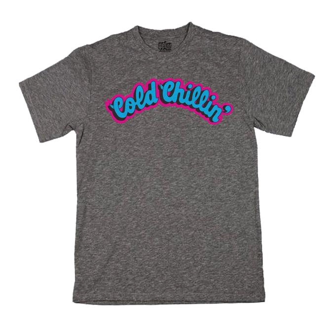 V.A. (COLD CHILLIN') / COLD CHILLIN' T-SHIRT (BLUE ON GREY - L)