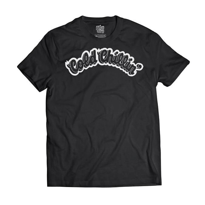 V.A. (COLD CHILLIN') / COLD CHILLIN' T-SHIRT (BLACK ON BLACK - XL)
