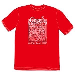 GREED / DESTORY ALL OF THINGS T-SHIRTS RED/XL