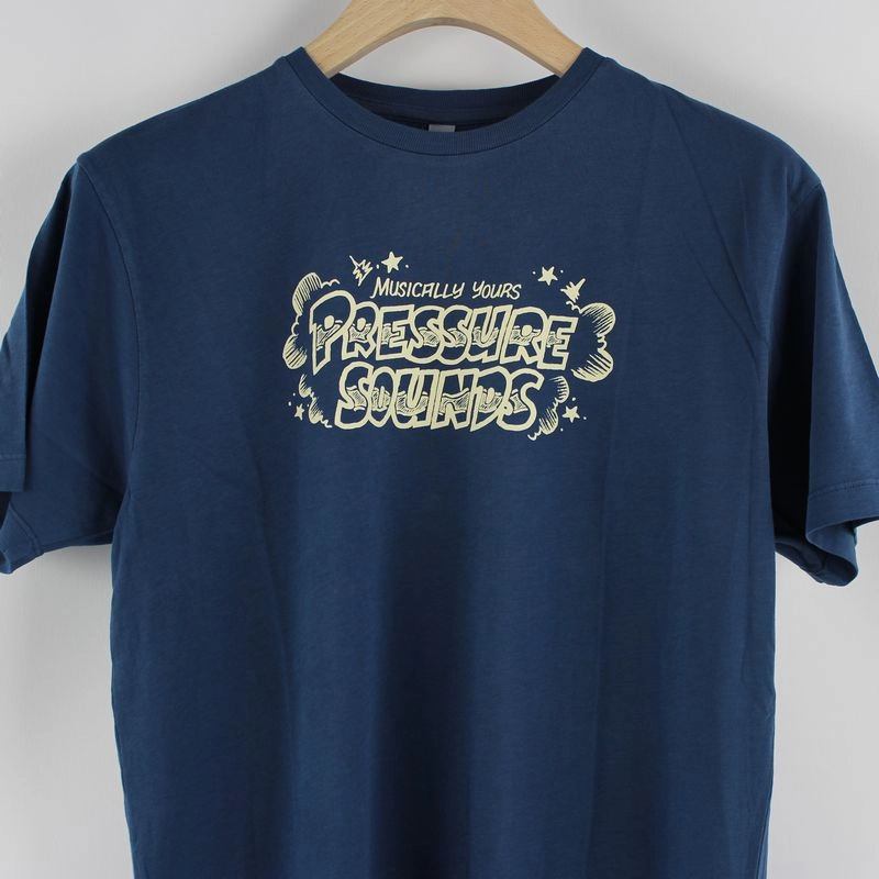 PRESSURE SOUNDS T-SHIRTS / BLUE PRESSURE SOUNDS DANCEHALL LOGO M