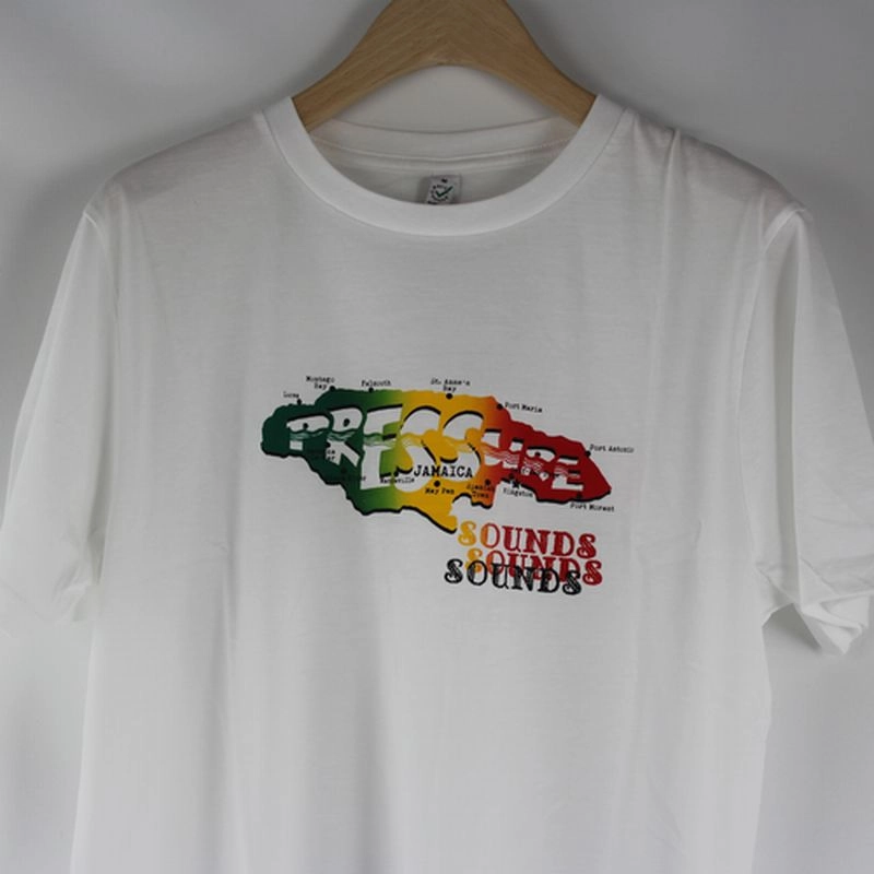 PRESSURE SOUNDS T-SHIRTS / JAMAICA PRESSURE ON WHITE T-SHIRTS M