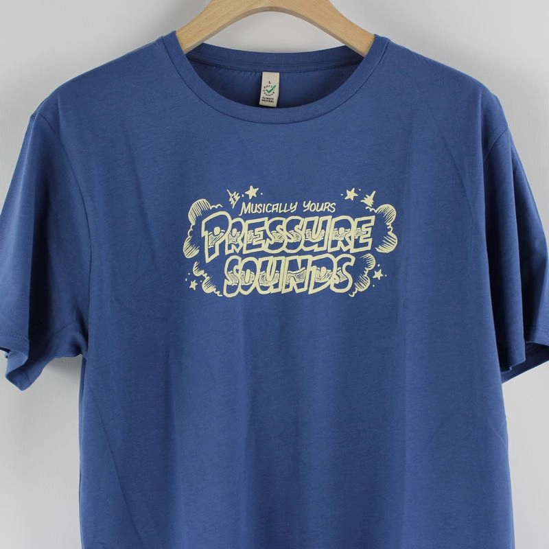 PRESSURE SOUNDS T-SHIRTS / FADED DENIM PRESSURE SOUNDS DANCEHALL LOGO L