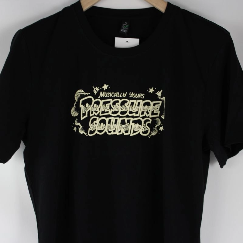 PRESSURE SOUNDS T-SHIRTS / PRESSURE SOUNDS DANCEHALL LOGO BLACK T-SHIRTS XL