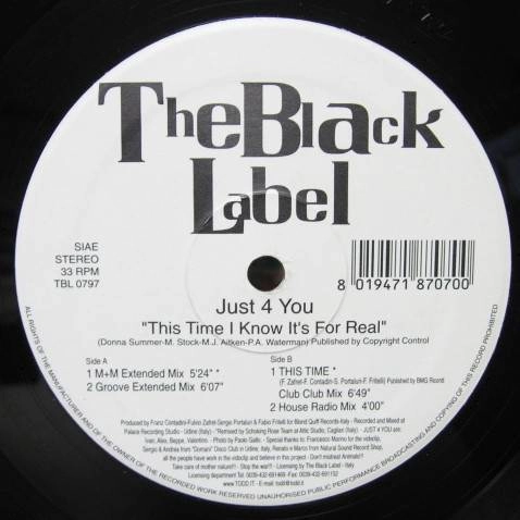 JUST 4 YOU / THIS TIME I KNOW IT'S FOR REAL