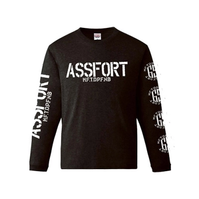 ASSFORT / M.F.T.D.P.F.N.B LONG SLEEVE T SHIRT BLACK x WHITE/S
