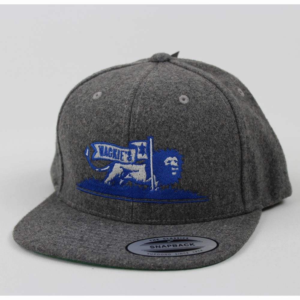 BULLWACKIE'S ALLSTARS / ブルワッキーズ・オールスターズ / EMBROIDERED SNAPBACK HAT WITH WACKIE'S LION LOGO ON FRONT/GREY