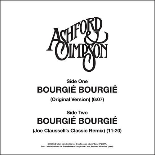 ASHFORD & SIMPSON / アシュフォード&シンプソン / BOURGIE BOURGIE (ORIGINAL + JOE CLAUSSELL'S REMIX)