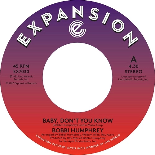 BOBBI HUMPHREY / ボビー・ハンフリー / "BABY DON'T YOU KNOW(7"")"