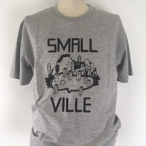 SMALLVILLE / SMALLVILLE SHIRT LOGO HEATHER GREY/BLACK SIZE:S