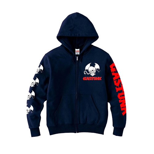 GASTUNK / ガスタンク / DEAD SONG ZIP UP HOODIE BLACK / RED /M