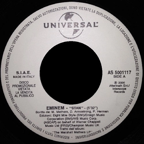 EMINEM / BLINK-182 / STAN / MAN OVERBOARD 7"