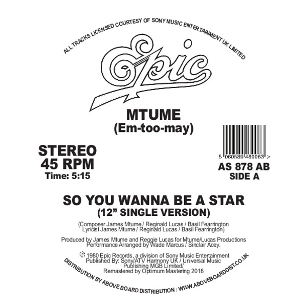 MTUME / エムトゥーメ / SO YOU WANNA BE A STAR (DANNY KRIVIT EDIT)