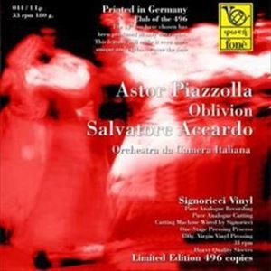 SALVATORE ACCARDO / サルヴァトーレ・アッカルド / PIAZZOLLA: OBLIVION ESUCUALO MILONGA