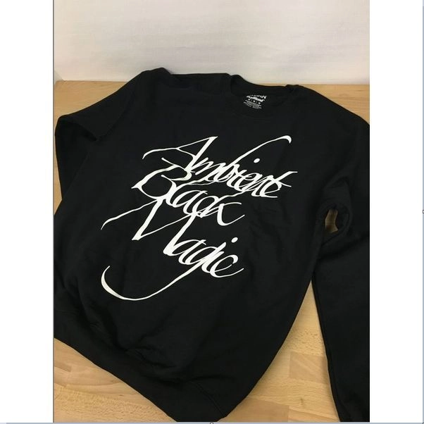 HOSPITAL PRODUCTIONS / HOSM-007 RAINFOREST SPIRITUAL ENSLAVEMENT - AMBIENT BLACK MAGIC - CREW NECK GLOW IN THE DARK INK ON BLACK (M)