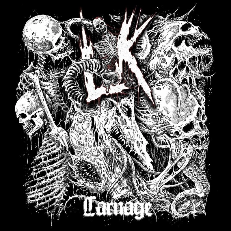 LIK / CARNAGE<CLEAR BLACK MARBLED VINYL>