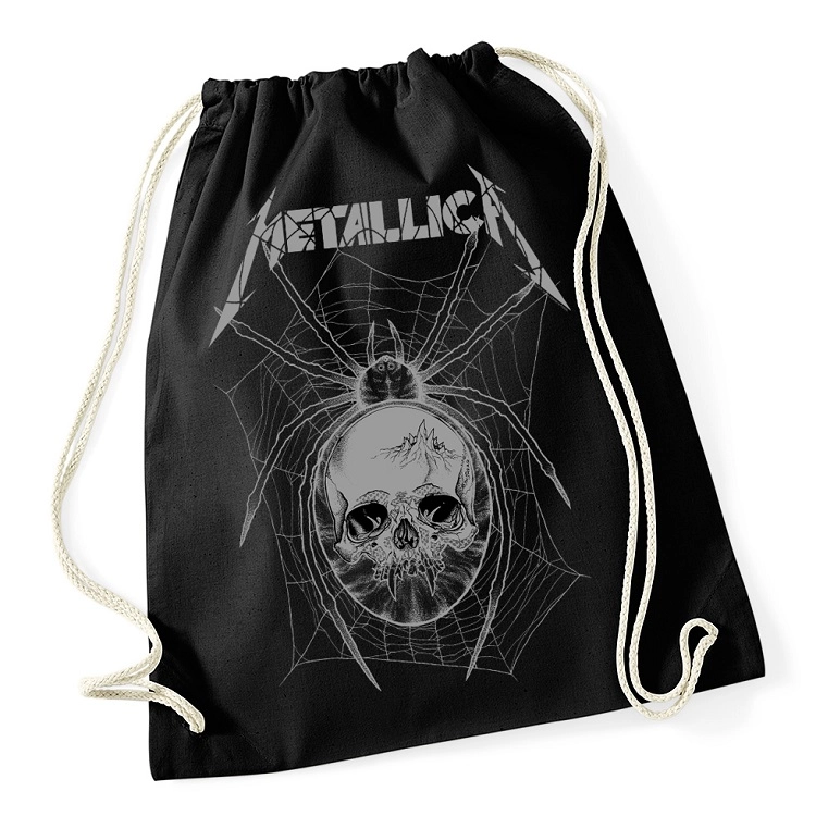 METALLICA / メタリカ / GREY SPIDER BLACK DRAWSTRING BAG