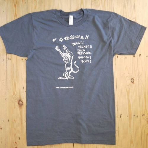 PRESSURE SOUNDS T-SHIRTS / DOWNPRESSER  T-SHIRTS (GRAY ASPHALT) XL SIZE