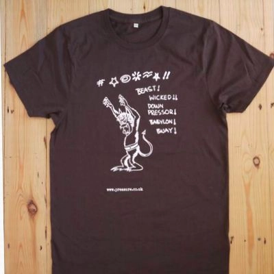 PRESSURE SOUNDS T-SHIRTS / DOWNPRESSER  T-SHIRTS (DARK BROWN) XL SIZE