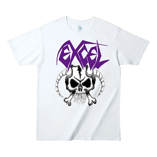 EXCEL (US) / エクセル / SKULL & HORN T SHIRT (white & purple/L)