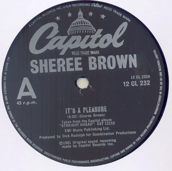 SHEREE BROWN / シェリー・ブラウン / IT'S A PLEASURE