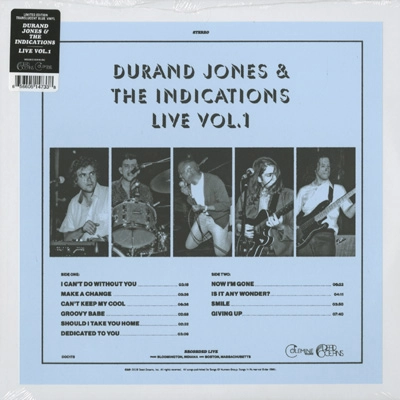 DURAND JONES & THE INDICATIONS / ドラン・ジョーンズ&ザ・インディケーションズ / Durand Jones & The Indications Live Vol. 1