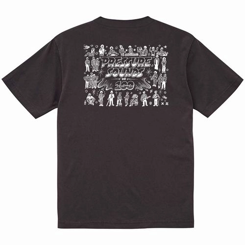 PRESSURE SOUNDS T-SHIRTS / 100TH POCKET T BLACK S