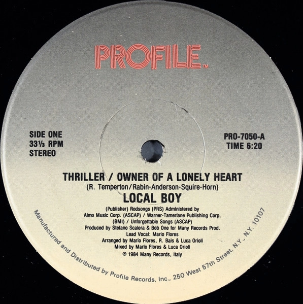 LOCAL BOY / ローカル・ボーイ / THRILLER / OWNER OF A LONELY HEART