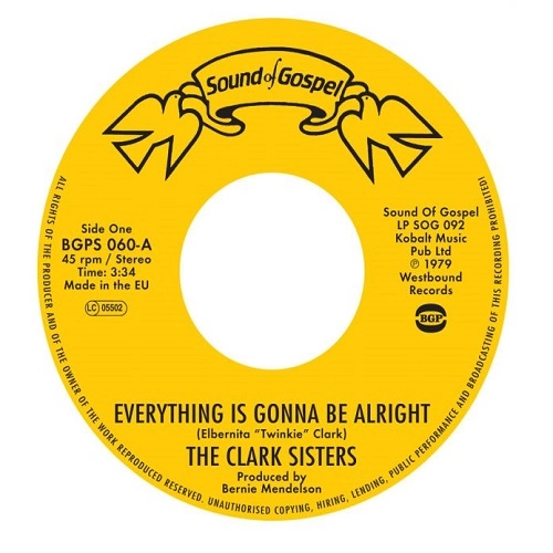 CLARK SISTERS / クラーク・シスターズ / EVERYTHING IS GONNA BE ALRIGHT / YOU BROUGHT THE SUNSHINE