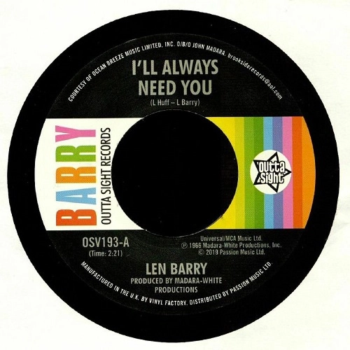 LEN BARRY / レン・バリー / I'LL ALWAYS NEED YOU / LOVE LOVE LOVE