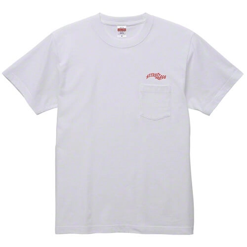 ASTROLLAGE / LOGO POCKET T-SHIRTS WHITE/RED SIZE:M