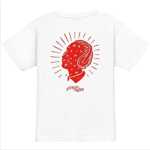 ASTROLLAGE / LOGO POCKET T-SHIRTS WHITE/RED SIZE:M