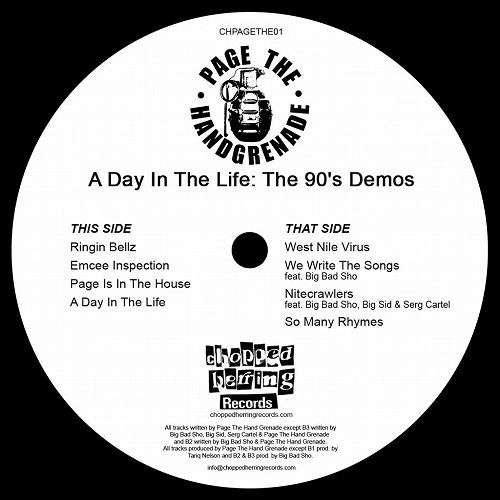 PAGE THE HAND GRENADE / A DAY IN THE LIFE: THE 90'S DEMOS