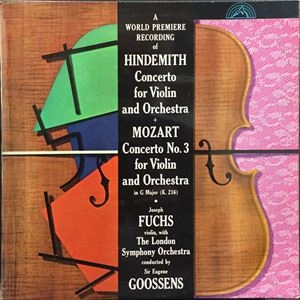JOSEPH FUCHS / ジョセフ・フックス / HINDEMITH: CONCERTO NO.3 FOR VIOLIN AND ORCHESTRA