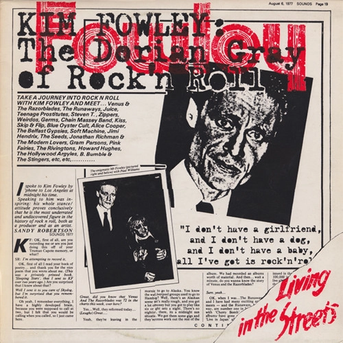 KIM FOWLEY / キム・フォーリー / LIVING IN THE STREETS