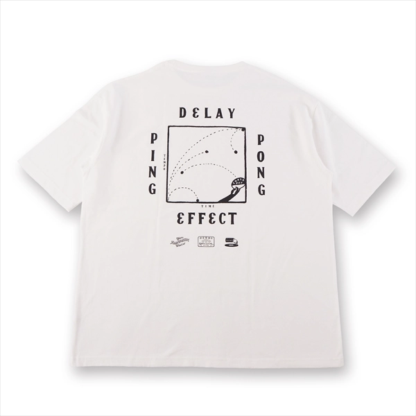 ASTROLLAGE / CHALKBOY DELAY EFFECT T-shirts WHITE/BLACK SIZE:Ｌ / CHALKBOY DELAY EFFECT T-shirts WHITE/BLACK SIZE L