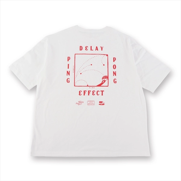 ASTROLLAGE / CHALKBOY DELAY EFFECT T-shirts WHITE/RED SIZE:S / CHALKBOY DELAY EFFECT T-shirts WHITE/RED SIZE S