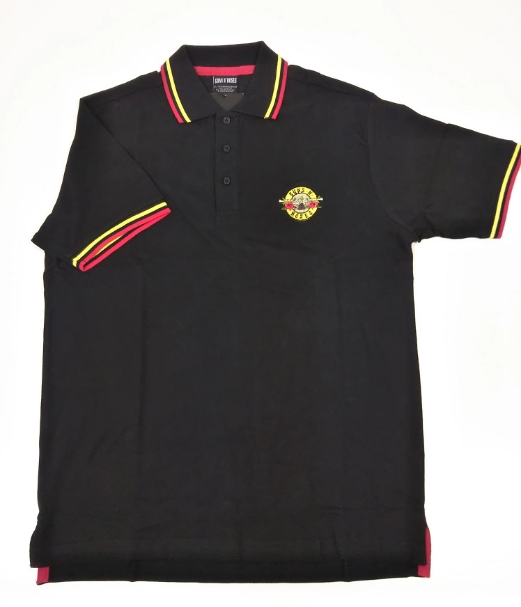 GUNS N' ROSES / ガンズ・アンド・ローゼズ / CLASSIC LOGO BLACK POLO SHIRT<SIZE:L>