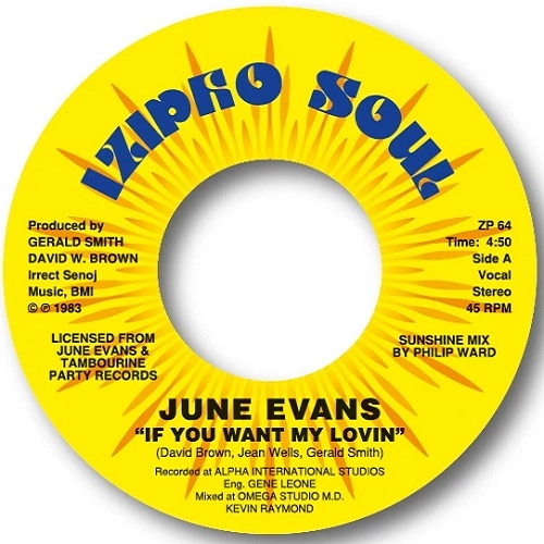 JUNE EVANS / ジューン・エヴァンス / IF YOU WANT MY LOVIN / HARDLY NEED TO SAY