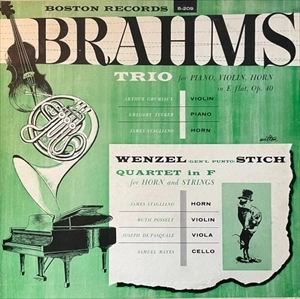 ARTHUR GRUMIAUX / アルテュール・グリュミオー / BRAHMS: TRIO FOR PIANO, VIOLIN / STICH: QUARTET IN F FOR HORN AND STRINGS