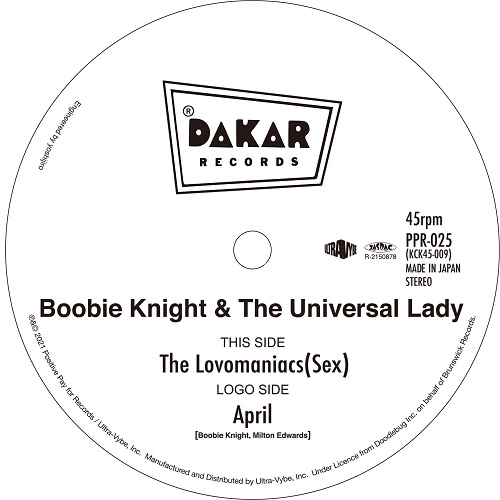 BOOBIE KNIGHT & THE UNIVERSAL LADY / ブービー・ナイト&ザ・ユニバーサル・レディ / THE LOVOMANIACS(SEX) / APRIL