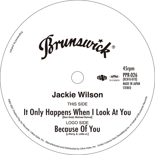 JACKIE WILSON / ジャッキー・ウィルソン / IT ONLY HAPPENS WHEN I LOOK AT YOU / BECAUSE OF YOU