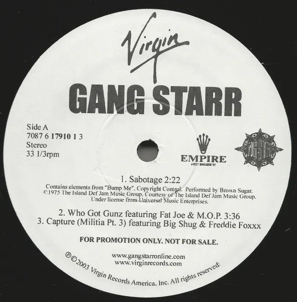 GANG STARR / THE OWNERZ SAMPLER