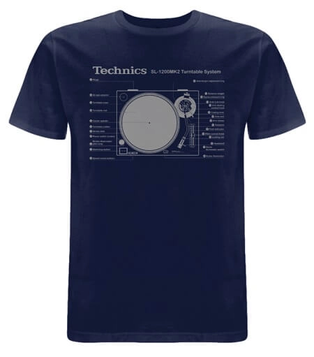 TECHNICS / TECHNICS SL-1200MK2 T-SHIRT L(NAVY BLUE)
