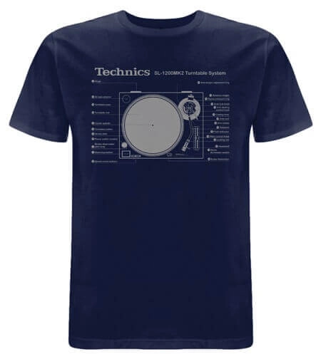 TECHNICS / TECHNICS SL-1200MK2 T-SHIRT XXL(NAVY BLUE)