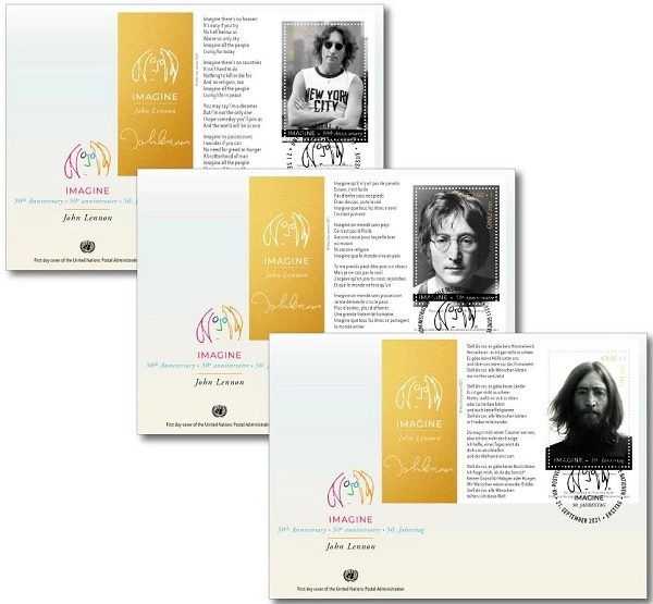 JOHN LENNON / ジョン・レノン / 50TH ANNIVERSARY OF IMAGINE (INTERNATIONAL DAY OF PEACE) FIRST DAY COVER SOUVENIR