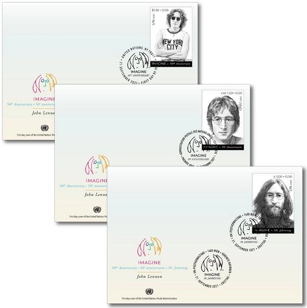 JOHN LENNON / ジョン・レノン / 50TH ANNIVERSARY OF IMAGINE (INTERNATIONAL DAY OF PEACE) FIRST DAY COVER SINGLE SET