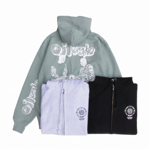 V.A. (OILWORKS CLOTHING) / OILWORKS ZIP HOOD2021 (SMOKEY GREEN M)