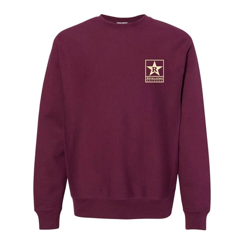 REVELATION RECORDS / XL/EMBROIDERED CREW SWEATSHIRT (MAROON)