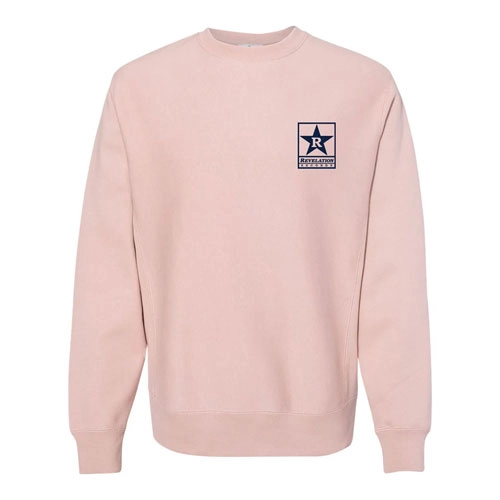 REVELATION RECORDS / XL/EMBROIDERED CREW SWEATSHIRT (DUSTY PINK)